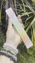 Load and play video in Gallery viewer, Rainbow Aura Selenite/Satin Spar Charging Plate