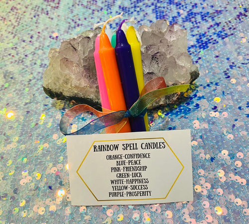 Rainbow Spell Candle Bundle - Mystical Rainbow Treasures 