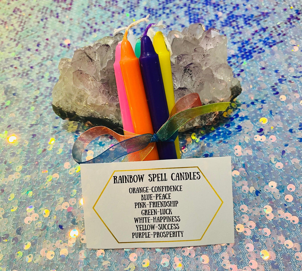 Rainbow Spell Candle Bundle - Mystical Rainbow Treasures 