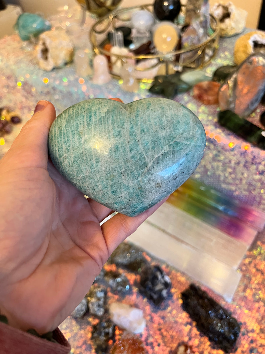 amazonite crystal heart