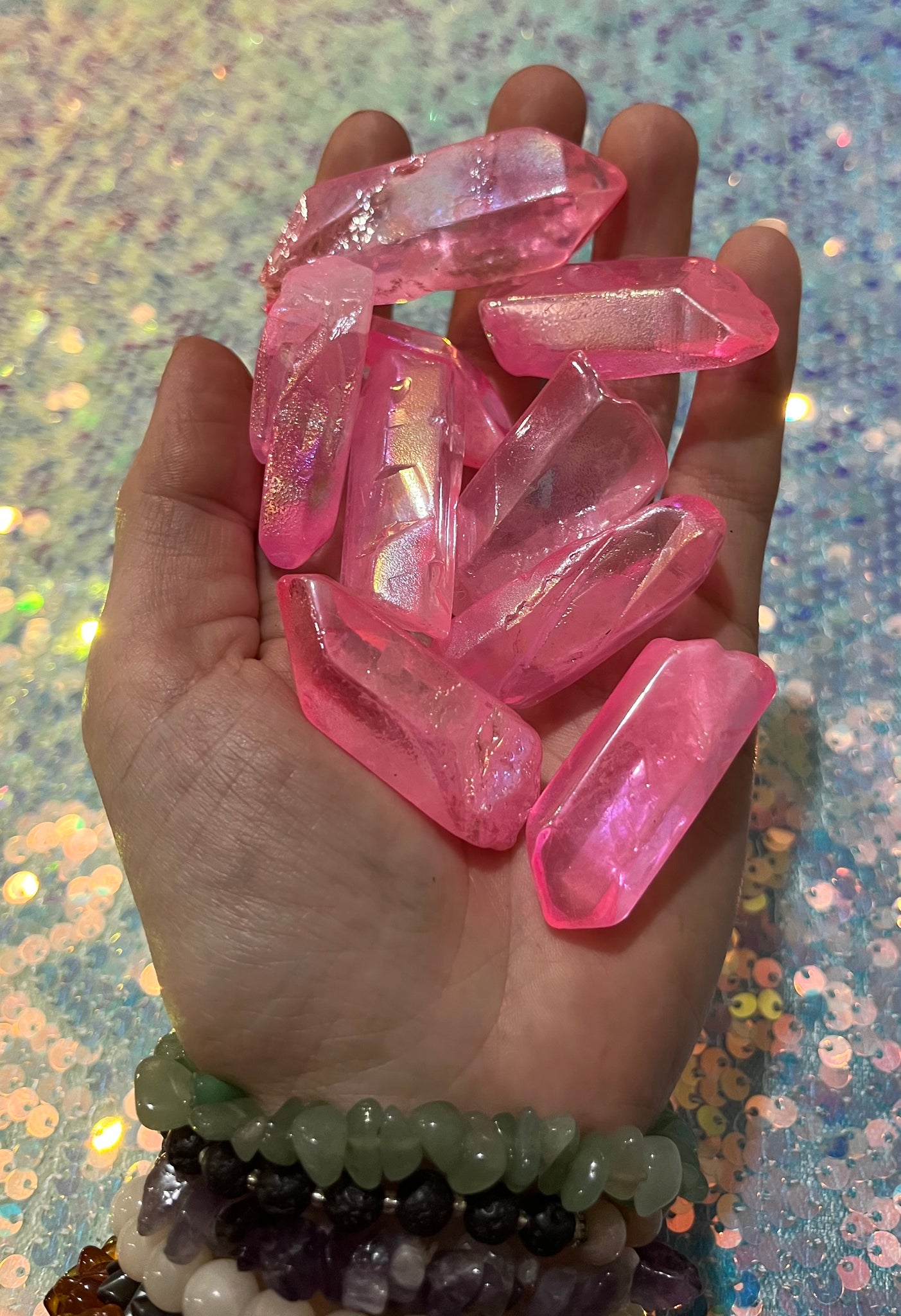 Pink Aura Quartz Crystal